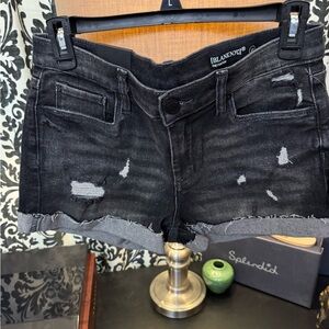 Blank NYC Black and Gray Distressed Jean Shorts